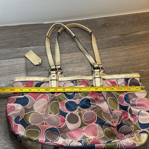 Coach Pink and Gold Signature Tote Bag - Picture 13 of 14